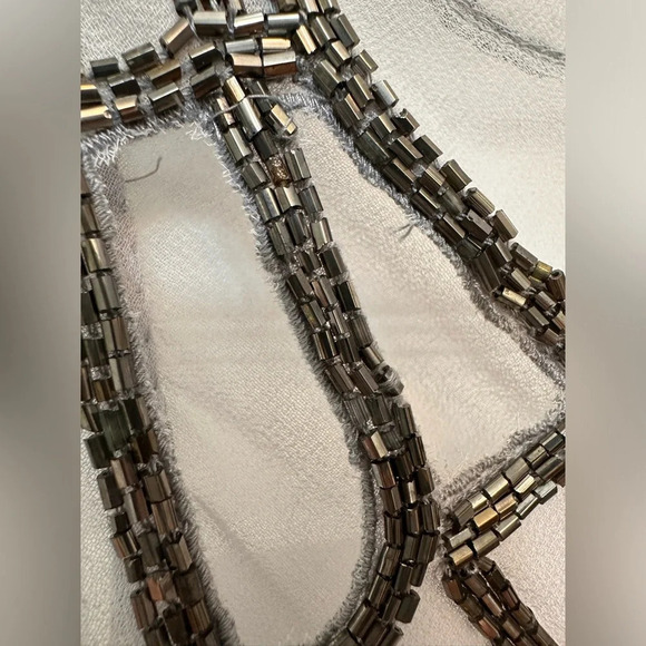 Willow & Clay Sequin Embellished Beaded Sheer Top Small Art Deco Sleeveless - Picture 5 of 7